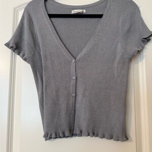 Abercrombie & Fitch Ribbed Button-Up Top